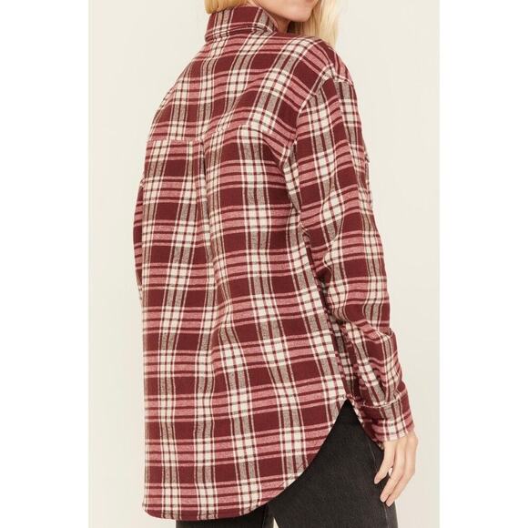 Cleo and Wolf Women's Size M Shacket Plaid Red 100% Cotton - Picture 14 of 14